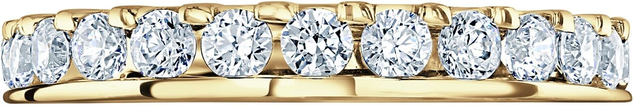 Mappin & Webb 18ct Yellow Gold 1.50ct Round Brilliant Cut Diamond Asymmetric Crown Setting Full Eternity Ring - Ring Size Y