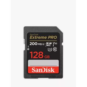 Sandisk Extreme Pro UHS-1, Class 10, SDXC Card, up to 200MB/s Read Speed, 128GB - Black - Unisex