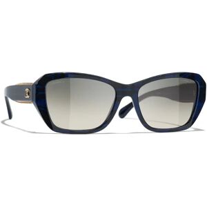 CHANEL Rectangular Sunglasses CH5516 Blue Tweed/Grey Gradient - Blue Tweed/Grey Gradient - Female