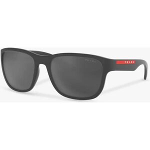 Prada PS 01US Men's Rectangular Sunglasses - Matte Grey/Black - Male