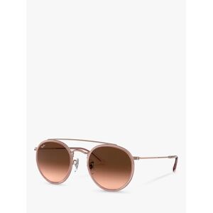 Ray-Ban RB3647N Unisex Double Bridge Oval Sunglasses - Pink/Brown Gradient - Male