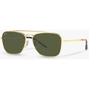 Ray-Ban RB3636 Unisex New Caravan Square Sunglasses, Legend Gold/Green - Legend Gold/Green - Male