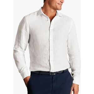 Charles Tyrwhitt Linen Slim Fit Shirt - White - Male - Size: M