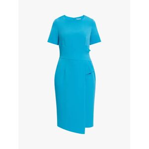 Gina Bacconi Lilianna Crepe Asymmetric Dress  - Summer Turquoise - Size: 22