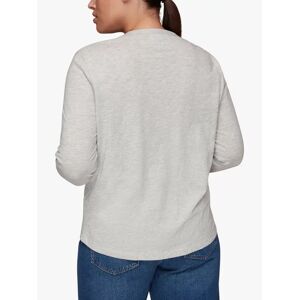 Whistles Organic Cotton Long Sleeve T-Shirt, Grey Marl  - Grey - Size: Large