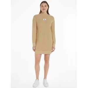 Calvin Klein Jeans Woven Label Jumper Dress, Brown - Brown - Female - Size: M