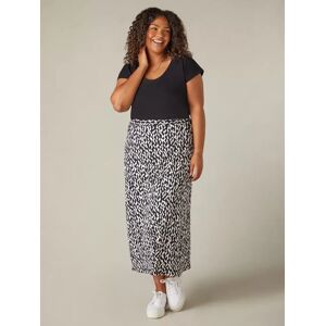 Live Unlimited Curve Monochrome Print Jersey Midi Skirt, Black/White - Black/White - Female - Size: 20