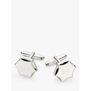 Kit Heath Personalised Sterling Silver Hexagonal Cufflinks, Silver  - Silver