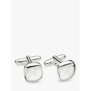 Kit Heath Personalised Sterling Silver Square Cufflinks, Silver  - Silver