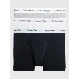 Calvin Klein Regular Cotton Stretch Trunks, Pack of 3 - Black/White/Grey Heather - Male - Size: S