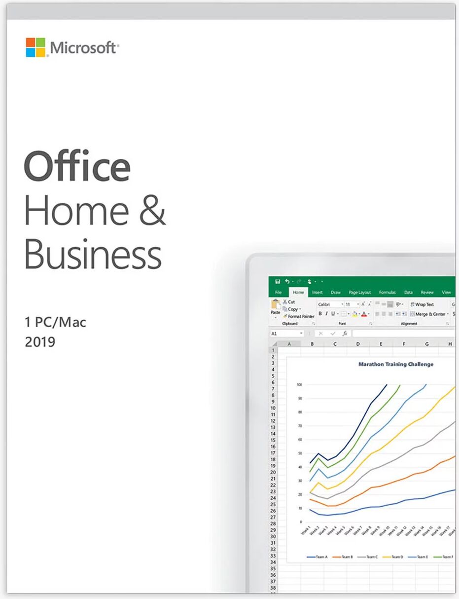 Microsoft Office Home and Business 2019, 1 PC, One-Off Payment, for Windows 10 and macOS