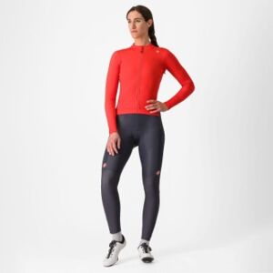 Castelli Espresso Thermal Womens Long Sleeve Cycling Jersey Hibiscus/Dark Grey Castelli Espresso Thermal Womens Long Sleeve Cycling Jersey Hibiscus/Dark Grey