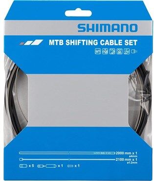Shimano MTB gear cable set for rear only Black