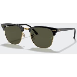 Ray-Ban Men's Clubmaster Classic Sunglasses in Polished Black On Gold / Green  - Black Green