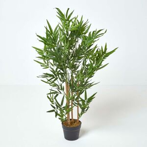 Homescapes Artificial Bamboo Tree with Real Bamboo Stems, Potted, 95 cm Tall