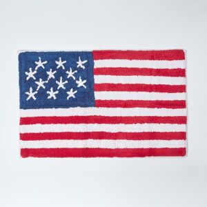 Homescapes Cotton USA Flag Stars and Stripes Tufted Bathmat