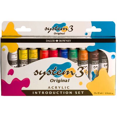 Daler-Rowney Daler Rowney System 3 Acrylic Paint Introduction Set (10 x 22ml Tubes) Daler-Rowney Daler Rowney System 3 Acrylic Paint Introduction Set (10 x 22ml Tubes)