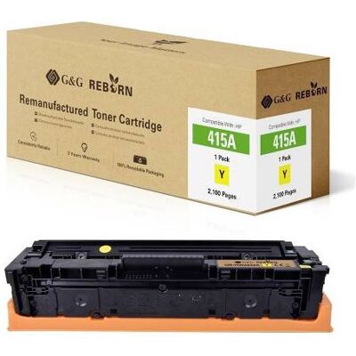 G&G HP 415A Yellow Toner - Eco-friendly, 2100 pages, Quality G&G HP 415A Yellow Toner - Eco-friendly, 2100 pages, Quality