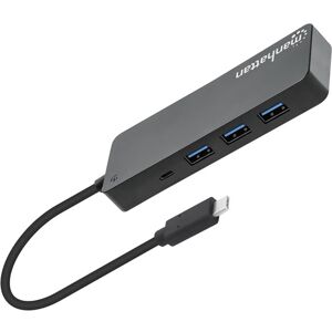 Manhattan 181075 USB 3.0 hub Aluminium casing USB C connector Spac... Manhattan 181075 USB 3.0 hub Aluminium casing USB C connector Spac...