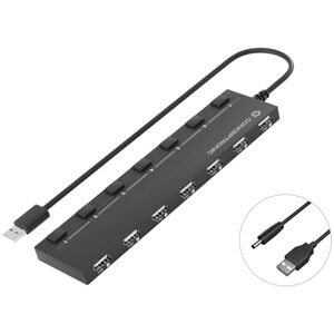 Conceptronic 2896215 USB & Firewire Plugs Sockets Black Compact Design Conceptronic 2896215 USB & Firewire Plugs Sockets Black Compact Design