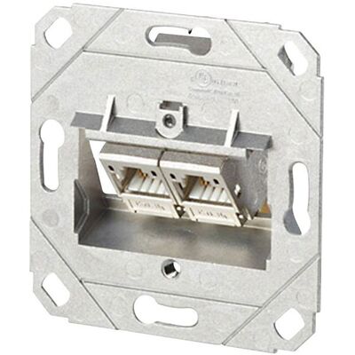 Metz Connect 130B12D21200-E Network Socket - 2 Ports, Metallic Frame Metz Connect 130B12D21200-E Network Socket - 2 Ports, Metallic Frame