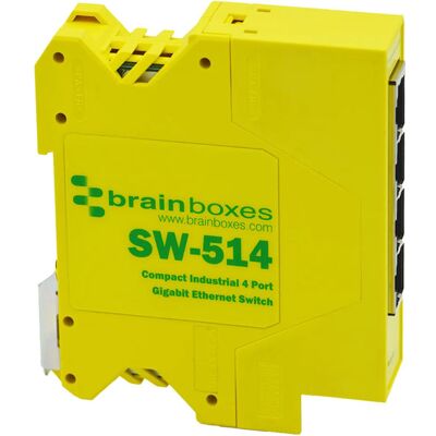 Brainboxes SW-514 4-Port Gigabit Ethernet Switch - Industrial Brainboxes SW-514 4-Port Gigabit Ethernet Switch - Industrial