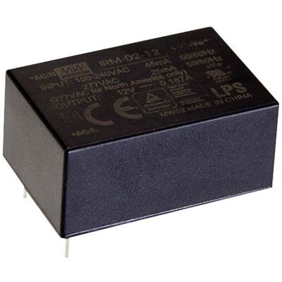 Mean Well IRM-02-3.3 AC/DC PSU 3.3 V 600 mA 2 W compact for IoT se... Mean Well IRM-02-3.3 AC/DC PSU 3.3 V 600 mA 2 W compact for IoT se...