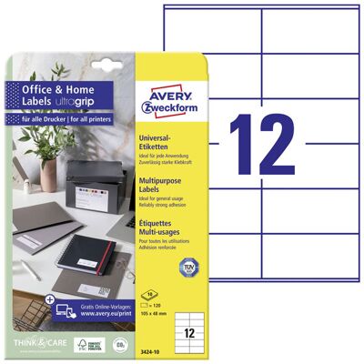 Avery-Zweckform 3655 All-purpose labels 210x148mm White 200 pcs Pe... Avery-Zweckform 3655 All-purpose labels 210x148mm White 200 pcs Pe...