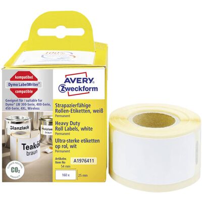 Avery-Zweckform A1976411 All-Purpose Labels White Film 25X54mm 160... Avery-Zweckform A1976411 All-Purpose Labels White Film 25X54mm 160...