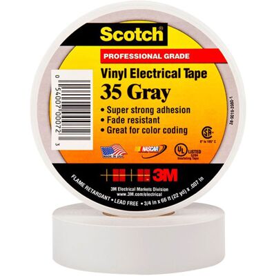 Scotch Gray PVC Electrical Insulation Tape 19mm x 20m - Electrical Insulation Tape Scotch Gray PVC Electrical Insulation Tape 19mm x 20m - Electrical Insulation Tape