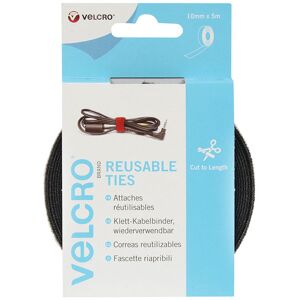 Velcro Europe S.A. VELCRO® Brand VEL-EC60253 Reusable Ties 10mm x 5m Black 1 Roll