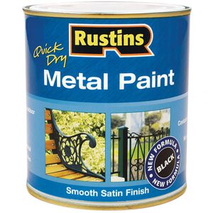 Rustins MPBK250 Quick Dry Metal Paint Smooth Satin Finish Black 250ml Rustins MPBK250 Quick Dry Metal Paint Smooth Satin Finish Black 250ml