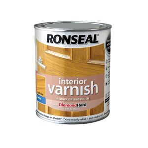 Ronseal 36821 Interior Varnish Quick Dry Satin Light Oak 250ml