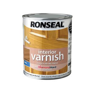 Ronseal 36835 Interior Varnish Quick Dry Satin French Oak 750ml
