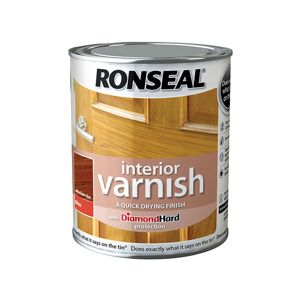 Ronseal 36848 Interior Varnish Quick Dry Gloss Medium Oak 750ml