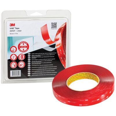 3M 4910F/IPS VHB™ Tape 4910F, Transparent, 19 mm x 11 m, 1.0 mm 3M 4910F/IPS VHB™ Tape 4910F, Transparent, 19 mm x 11 m, 1.0 mm