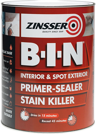 Zinsser ZN7020001D1 B.I.N® Primer & Sealer Stain Killer Paint 1 litre