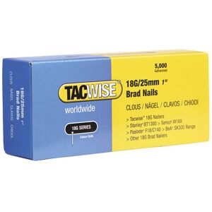 Tacwise TAC0396 18 Gauge 25mm Brad Nails Pack of 5000 - Nails Tacwise TAC0396 18 Gauge 25mm Brad Nails Pack of 5000 - Nails