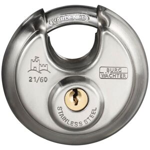 Burg Wächter Circle 21 60 SB Padlock Stainless Steel Hardened Shackle Burg Wächter Circle 21 60 SB Padlock Stainless Steel Hardened Shackle
