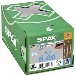 SPAX 0537000500803 Wood screw Stainless steel A2 5 mm x 80 mm 100 pcs SPAX 0537000500803 Wood screw Stainless steel A2 5 mm x 80 mm 100 pcs