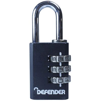 Defender DFCOMBI30 Black Die-Cast Combination Padlock 30mm Defender DFCOMBI30 Black Die-Cast Combination Padlock 30mm