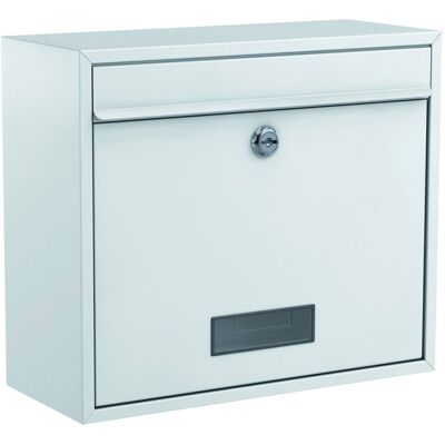 Basi 2170-0662 BK 900 Mailbox Steel White 2 Keys Name Plate 1 pc Basi 2170-0662 BK 900 Mailbox Steel White 2 Keys Name Plate 1 pc