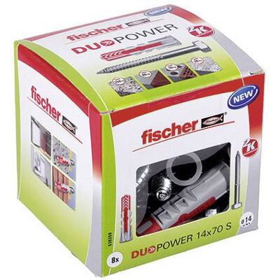 Fischer 538259 DuoPower Plug 14x70 mm10pcs optimises grip on materials Fischer 538259 DuoPower Plug 14x70 mm10pcs optimises grip on materials
