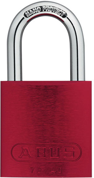 ABUS 45239 72/40mm Aluminium Padlock 40mm Long Shackle Red Keyed A...