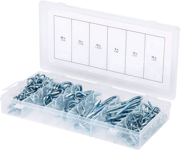 KS Tools 970.0380 Clip Bolts & Eyebolts Assortment, 151 Pcs