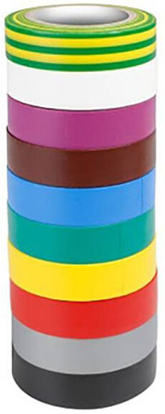 Adam Hall 580813RNB10 Electrical Tape Set 10 Colour 10m x 15mm PVC