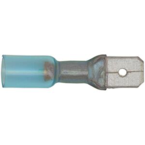 Sealey BTSPM25 Heat Shrink Push-On Terminal 6.3mm Male Blue Pack of 25 Sealey BTSPM25 Heat Shrink Push-On Terminal 6.3mm Male Blue Pack of 25