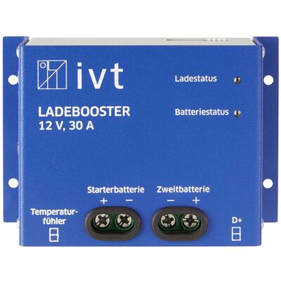 IVT 920033 Battery Charge Booster - Supports 12V batteries, 30A, for car and solar batteries IVT 920033 Battery Charge Booster - Supports 12V batteries, 30A, for car and solar batteries
