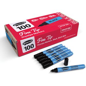 Show-me Black Medium Tip Drywipe Pens - Pack of 10 Show-me Black Medium Tip Drywipe Pens - Pack of 10