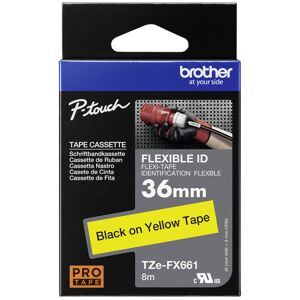Brother TZEFX661 Flexible ID Label Tape Black on Yellow 9mm x 8m Brother TZEFX661 Flexible ID Label Tape Black on Yellow 9mm x 8m